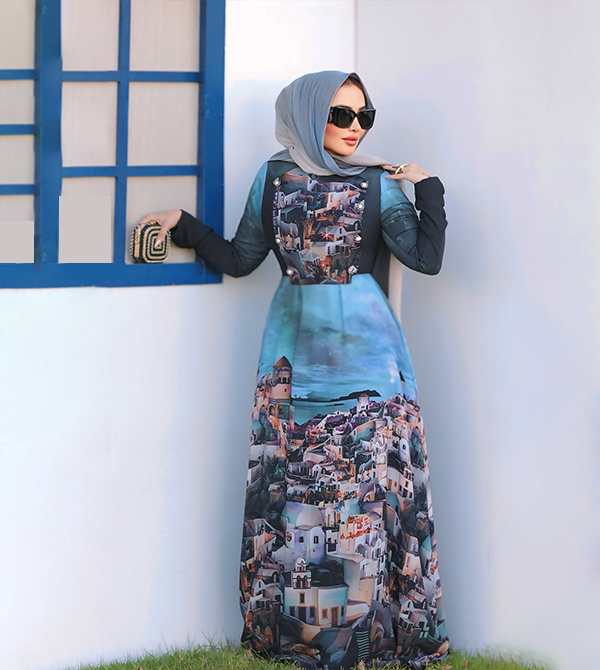 Dress made of natural silk, fully lined